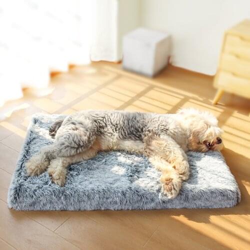 Large Orthopedic Dog Bed Soft Long Plush Pet Mattress Memory Foam Sofa Cat Dog Mats Removable Washable Cover Sleeping Cushion