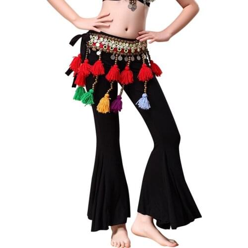 Children Belly Dancing American Tribal Style Girls Dancewear Flared Trousers Yoga Pants Children Belly Dance Pants