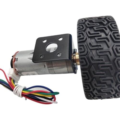DC 6V 12V 24V Mini Encoder Motors Tires Dia 65mm/85mm/130mm Smart Car Wheel Electric Motor 12 V Volt Reducer Speed Jga25-370