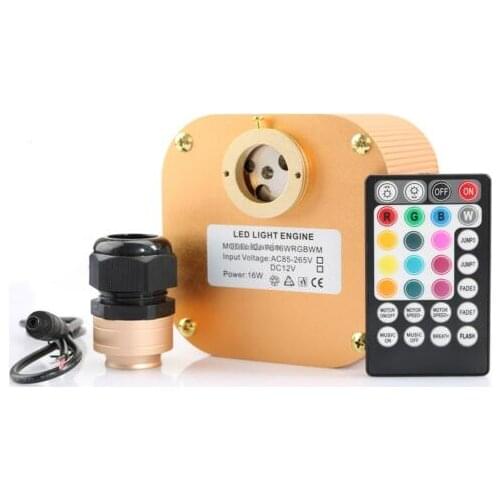 16W Dimmable Remote Music Mode LED Twinkle Star Fiber Optic Light Engine RGBW f/PMMA plastic fiber cable DIY ceiling CAR decor