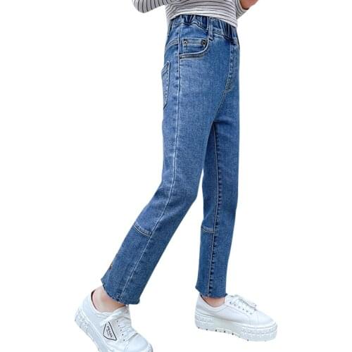 Jeans For Girls Solid Color Jeans Girls Spring Autumn Kids Jeans Casual Style Childrens Clothes 6 8 10 12 14