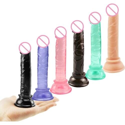 Erotic Jelly Dildo Realistic Dildo Male Suction Cup Small Anal Plug Masturbators Crystal Small Penis Adult Sex Toys for Couples