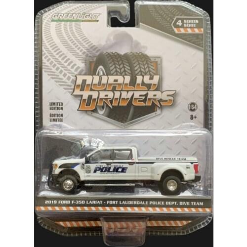 GreenLight 1/64 2019 Ford F-350 dual-drive Pica Florida Police Car collection version of the car model toy gifts