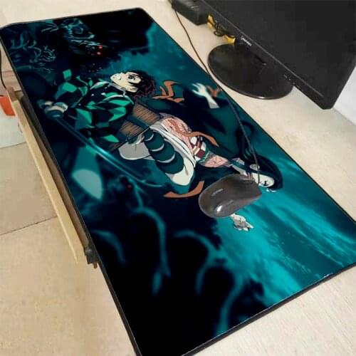 XGZ Demon Slayer Kimetsu No Yaiba Anime Large Gaming Rubber PC Computer Gamer Mouse Pad Desk Mat Lock Edge for CS GO LOL Dota