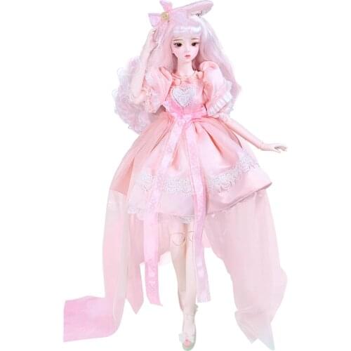 DBS doll 1/3 BJD mechanical joint Body With makeup hair eyes clothes 62cm height official makeup girls