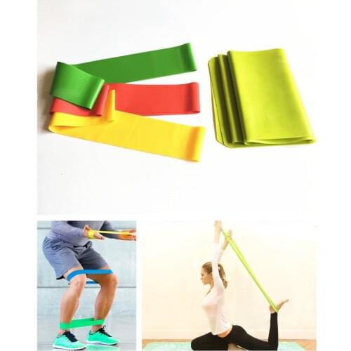 Set of 4 Yoga Pilates loop Bands Natural latex Strength Flat Resistance Bands Fitness Crossfit Kit