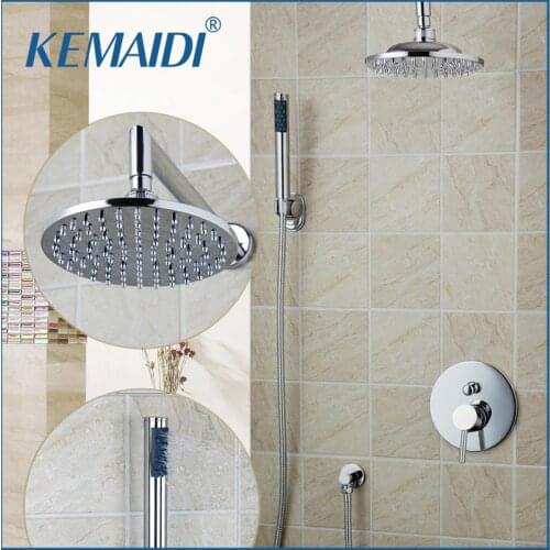 KEMAIDI Ceilling Bathroom Rain Shower Chuveiro Set Hot/Cold 8" Rainfall Faucet Shower Head Bathtub Shower Set Handheld shower
