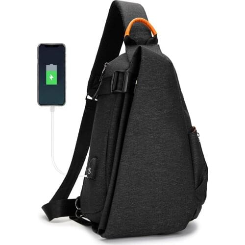 Newhotstacy Bag 04042021 Mens outdoor multi-functional chest bag USB technology charging bag single shoulder bag