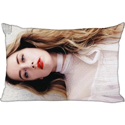 New Custom Amber Heard Printing pillowcover Two sides Standard Satin Silk Soft Rectangle Pillowcases zipper More size