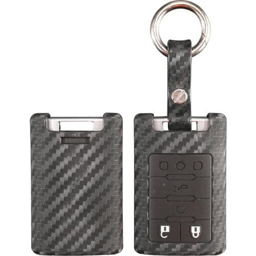 Bilchave Carbon Fiber Silicone Remote Key Case Fob For Cadillac Escalade SRX XTS ATSL SLS CTS STS ATS BLS Car-Styling Holde