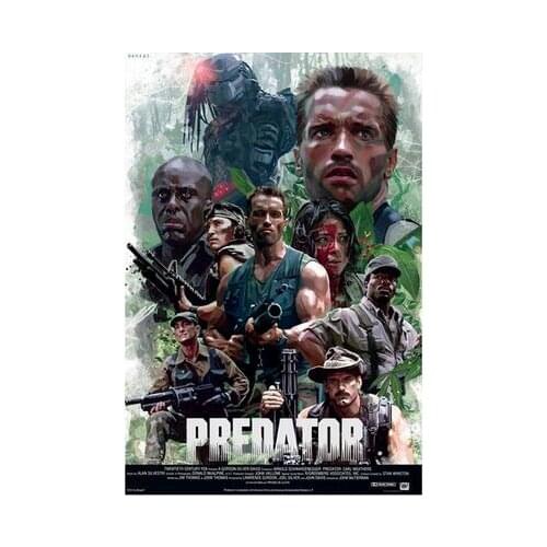 Lot style Choose Hot Arnold Schwarzenegger The Predator Movie Art print Silk poster Home Wall Decor