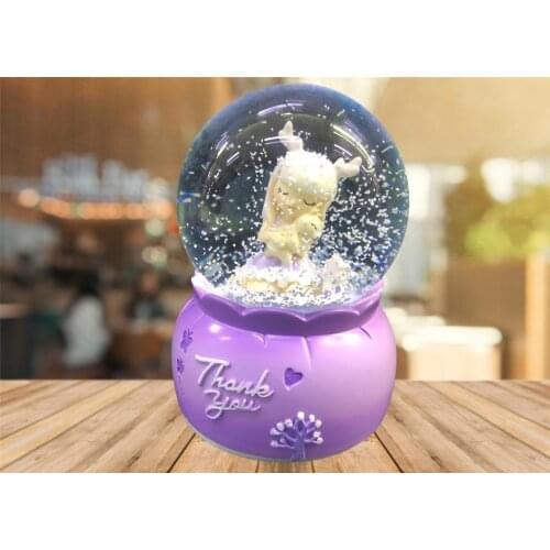 Sleeping Beauty Girl Theme Luminous Musical Glass Snow Globe