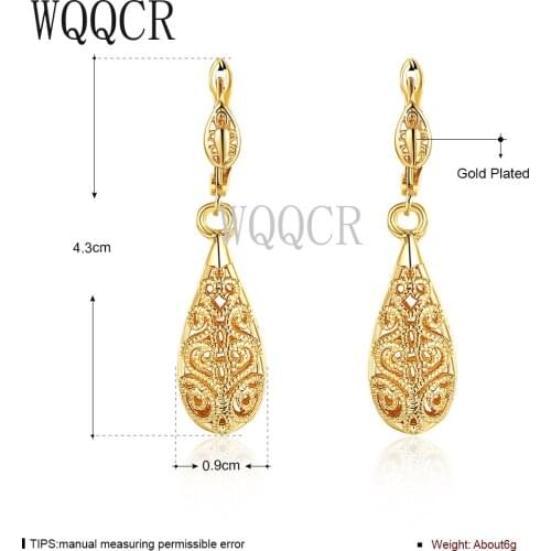 WQQCR Hot Sale 925 Gold Silver Color Rose Gold Retro Hollow Flower-Shaped Jewelry Ladies Earrings Gift Personality Earrings