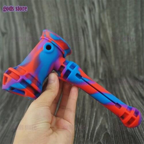 1pc wholesale Silicone Tobacco water Pipe smoking with glass Tobacco smoking bowl for Food-grade silicone smoking hand Pipe