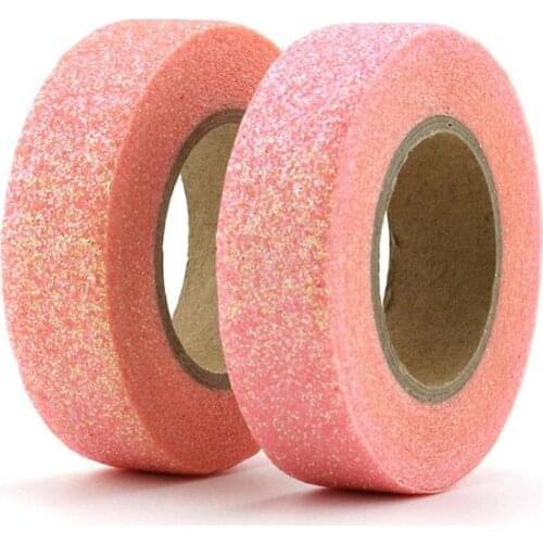 10pcs/Lot Pink powder Washy Tape Glitter Japanese Stationery 15mm* 5 meters Kawaii Paper Scrapbook Tools Decorative Tape Mask