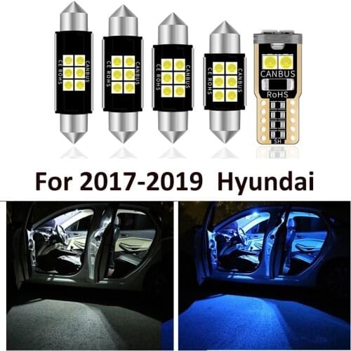 12 Pcs Car White Interior LED Light Bulbs Package For 2017 2018 2019 Hyundai Tucson High Quality Map Dome License Lamp Styling