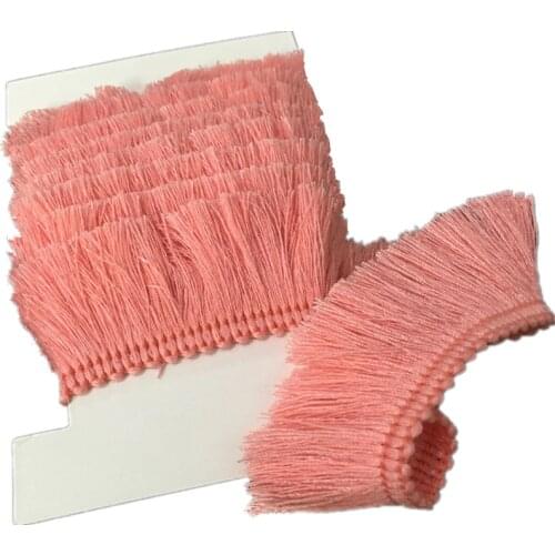 2 yards Pink Cotton Fringe Tassel Trim Thin Lace Sewing Decoration 7LS74-7