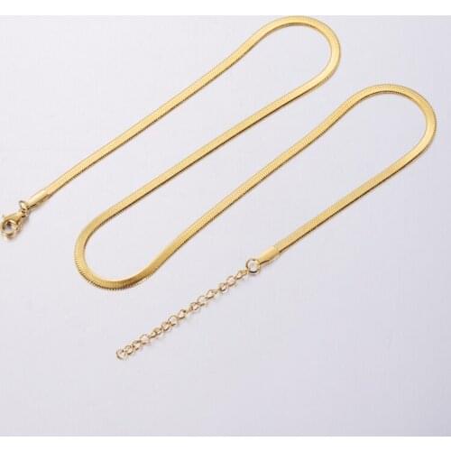 Fnixtar 20Pcs 3mm 45+5cm 18K Gold Plated Snake Chain Necklaces Hip Hop Punk Stainless Steel Necklaces For Womens Mens Fashion