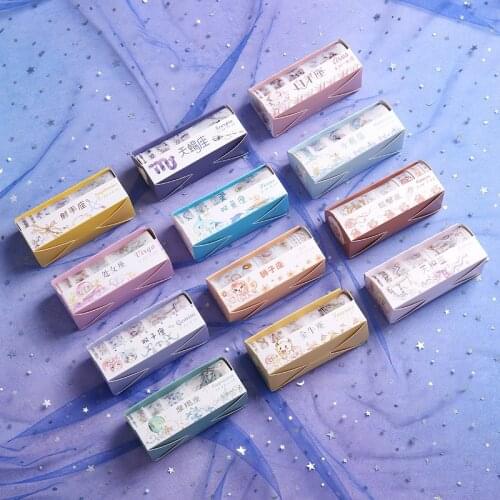 5PCS/Set Creative 12 Constellation Series Washi Tape Kawaii Diy Decoration For Scrapbooking Masking Adhesive Tape For Kids