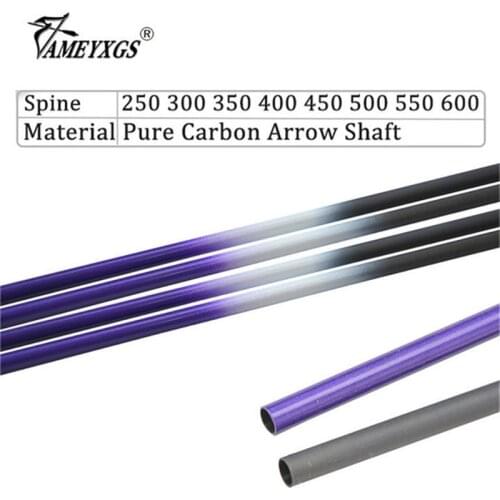 6/12pcs High Quality 76.3cm Pure Carbon Arrow Shaft Spine 250-600 OD7.2mm DIY Carbon Arrow Archery Hunting Shooting Accessories