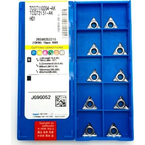10 pcs of TCMT110204 AK H01 aluminum cutting tool external turning tools inner hole TCMT 110204 cutting tool woodworking tool