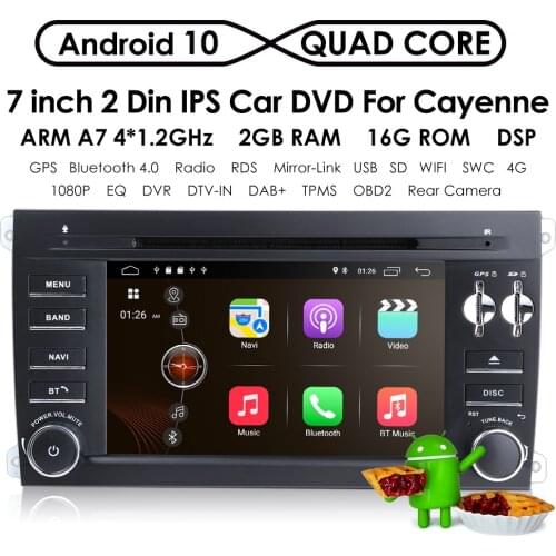 Android 10.0 Car Radio DVD Multimedia Player GPS For Porsche Cayenne 2003 2004 2005 2006 2007 2008 2009 2010 DVR TPMS RDS OBD2