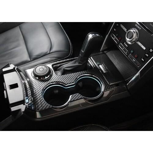 Carbon fiber interior covers shift gear panel steering wheel armrest box storage air condition AC for Ford Explorer 2013-2018