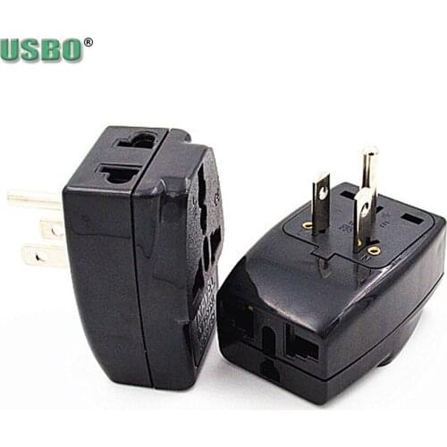 India EU AU UK Russia to USA Japan canada Philippines Thailand Taiwan Grounded US Travel Adapter Outlet 2 in 1 power plug type B