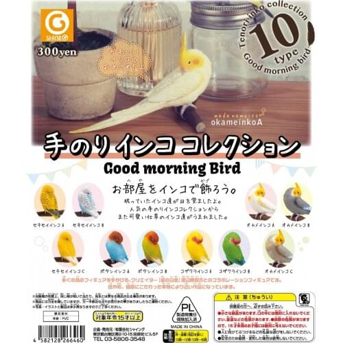 Good Morning Bird Series Gashapon Toys Budgerigar Cockatiel Lovebird Action Figure Model Ornaments Toys