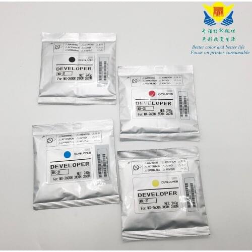 JIANYINGCHEN Compatible color Developer powder for Sharps MX-2600N 3100N 2601N laser printer copier (4bags/lot) 240g per bag