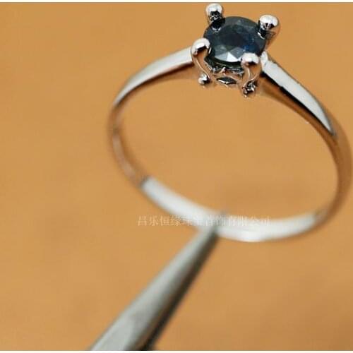 Classic 925 Silver Sapphire Ring for Engagement 4mm Natural Sapphire Silver Ring Fashion Silver Jewelry Jewelry