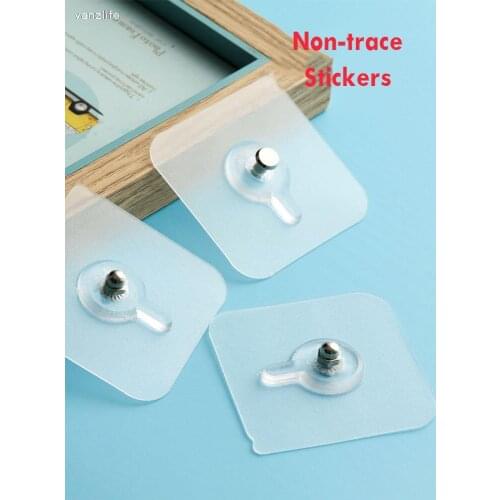 Kitchen wall hooks hanging wall seamless nails screw posted strong home free nail adhesive hook attached photo frame 4pcs/lot