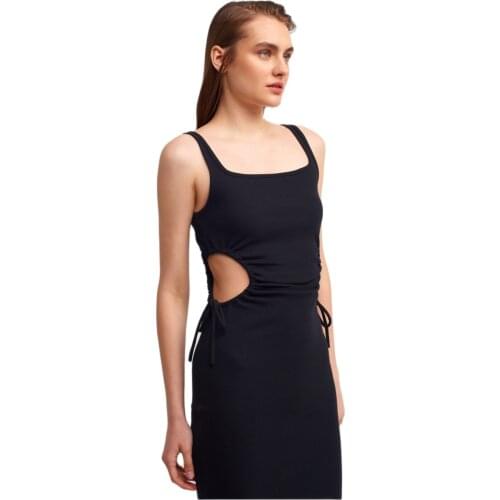 Summer Dress 2021 Neck Robe Club Sexy Long dress Ladies Slim Party Window Detailed Long Dress Black Dress Summer