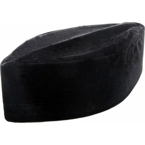 Muslim Men Velvet Black Kufi Hat Islamic Turkish Takke Prayer Bonnet Turban