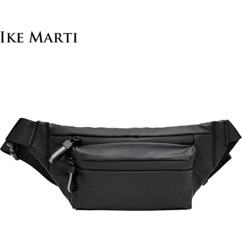IKE MARTI Mens Outdoor Sports Waist Bag Youth Fashion High Quality Messenger Shoulder Bag Male Waterproof Chest Bag