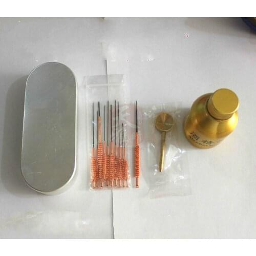 Heating acupuncture needle massage Fire needle, fire needle box, locator and alcohol burner for Acupuncture Point Treatment set