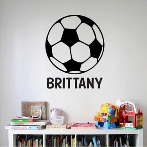 Soccerball Name Wall Decal Sticker Large Kids Bedroom Decor Big Fun Nursery Boy Decals Custom Names Sticker Soccer D241