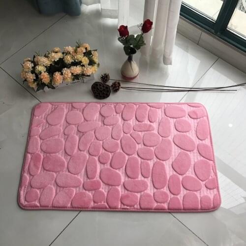 New Multifunctional Absorbent Non-slip Mat Bath Mats Oval Flannel Carpet Living Room Entrance Bathroom Door Stone embossing Mat