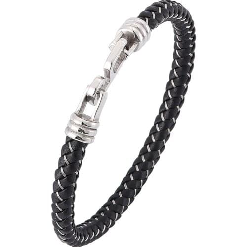 New Fashion Leather Men Bracelet Bangles For Men Women Jewelry Simple Hook Charm Bracelet Unisex Leather Bracelets Gift BB380