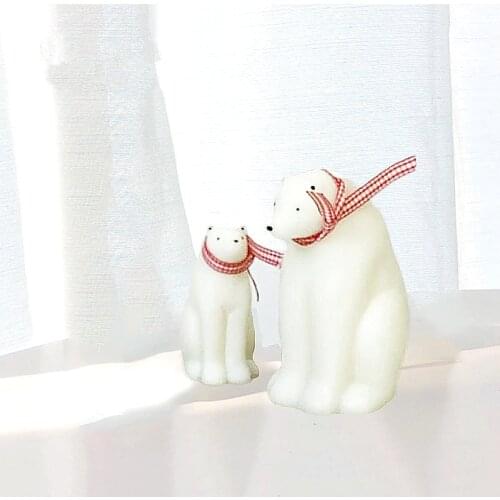 Polar Bear Candle Mold Winter Ornament Decoration Simulation Animal Aromatherapy Candle Plaster DIY Handmade Making Mould