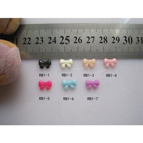 RB1 200pcs/bag Resin Bow Nail Art Decoration Nail DIY Accessory Resin Bow without Rhinestone