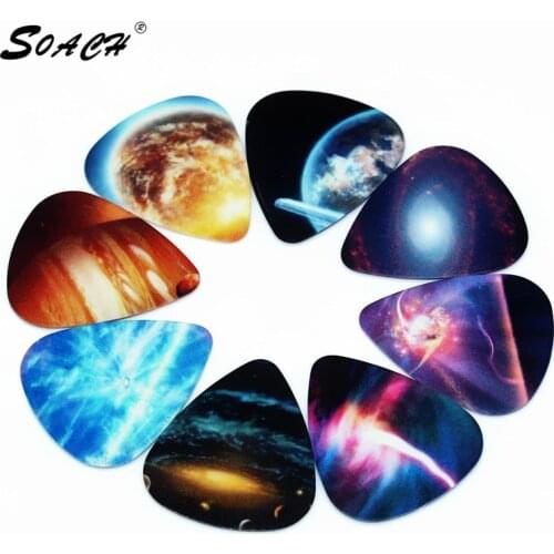 SOACH 50pcs/Lot 0.71mm thickness guitar strap guitar parts Guitar Accessories Star Universe Story bass guitar picks pick