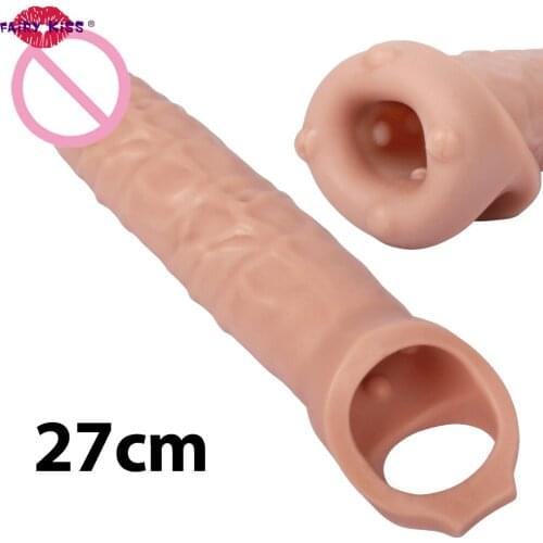 Sleeve For Penis Realistic Long Dildo Intimate Erotic Sex Toys For Couples Men Women Cock Extension Dildos Goods Adults 18 Game