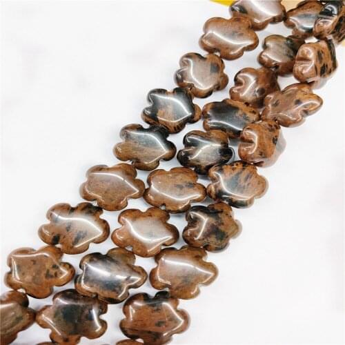 1 Strand 25Pcs 16x16x6mm Natural Brown Mahogany Obsidian Snowflake Loose Beads For DIY Jewelry Making Accessories 15.5Inch