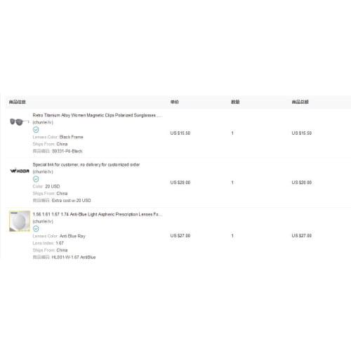 F6014+1.61 MR8 anti blue ray discolor grey lens+ 10 usd extra fee customer special link