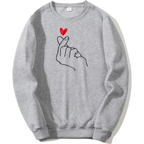 Fashion heart printing Sweatshirt Men Hoodie Crewneck Sweatshirts Winter Autumn Fleece Hoody Casual Streetwear