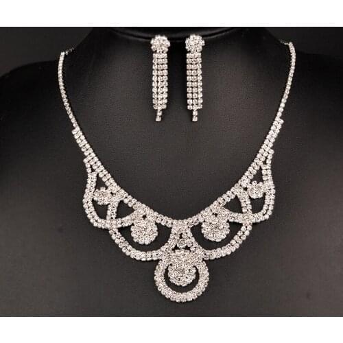 Jewelry & Accessories,Fashion Jewelry Sets. Bridal jewelry, Wedding jewelry, Zircon necklace earrings set