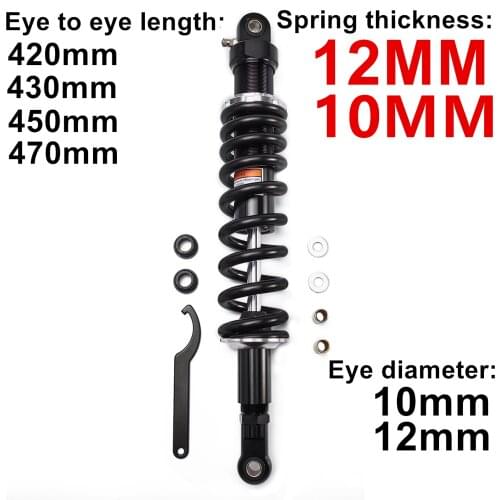 1pcs 10mm 12mm 420mm 430mm 450mm 470mm Motorcycle Rear Suspension Air Shock Absorber Shock Fork Head Falling Protect ATV D30