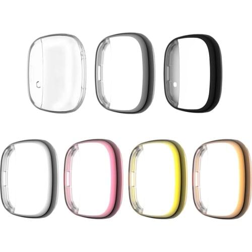 Screen Protector Soft Cover for Fitbit Versa 3 2 1/ Sense Watch Case Lightweight Tpu Bumper Scratch-resistant Shell Accessories