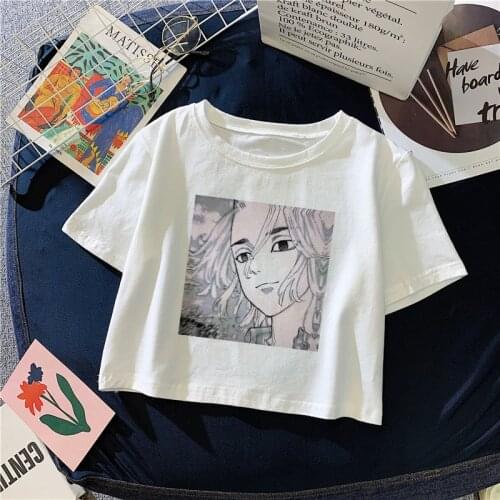 2021 Tokyo Revengers Anime Women T-shirt Female Casual Tops Tee Girl Camiseta Mujer Clothes Fashion Crop Top Short Sleeve